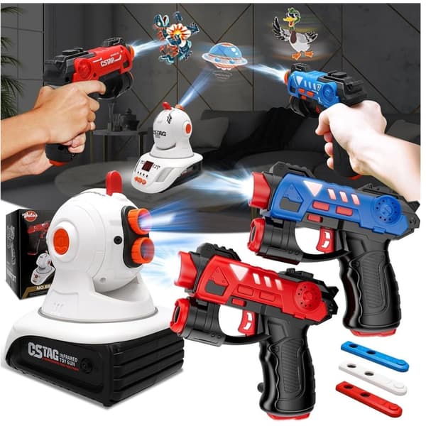 Laser Tag -setti, projektori mukana, sopii 3-vuotiaille ja sitä vanhemmille,Kuvana