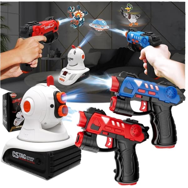 Laser Tag -setti, projektori mukana, sopii 3-vuotiaille ja sitä vanhemmille,Kuvana