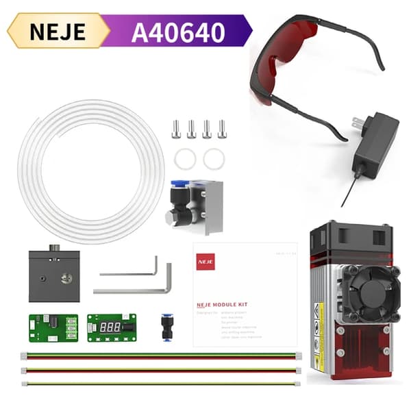 Lasermodul, 450nm blå laser, gravyr- och skärmaskin, A40640 Lasermodul