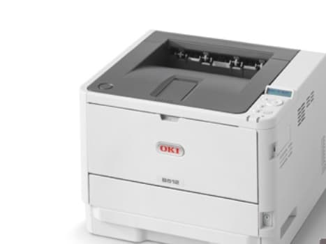 OKI B512dn - Skrivare - svartvit - Duplex - LED - A4/Legal - 1200 x 1200 dpi - upp till 45 sidor/minut - kapacitet: 630 ark - USB 2.0, Gigabit LAN