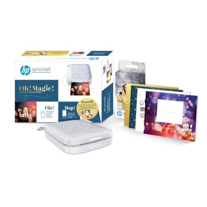 HP Sprocket Grey 200 + 1 pakke Zinkpapir 20 ark + 1 sæt 6 kort til personliggørelse + klistermærker