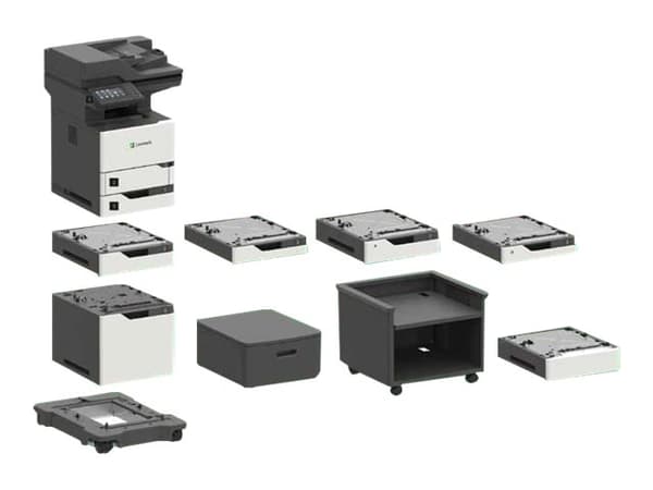 Lexmark MX721ade - Multifunktionsskrivare - svartvit - laser - 216 x 355 mm (original) - upp till 61 sidor/minut (kopiering) - upp till 62 sidor/minu Svart, Vit