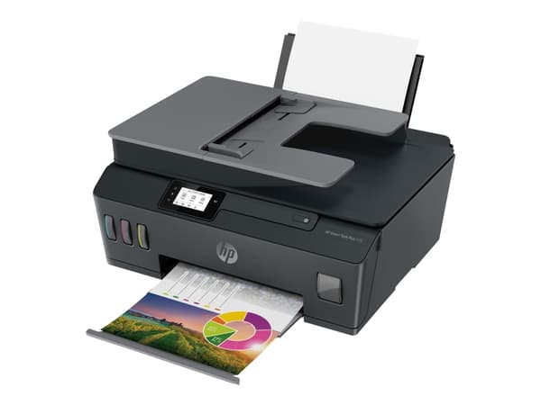 HP Smart Tank Plus 570 Wireless All-in-One - Multifunksjonsskriver - farge - ink-jet - påfyllbar - Legal (216 x 356 mm) (original) - A4/Legal (medie) Sort, Grå