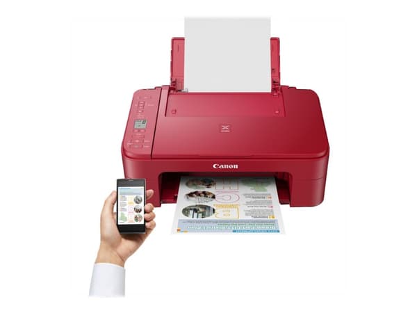 Canon PIXMA TS3352, Mustesuihku, Väritulostus, 4800 x 1200 DPI, Värikopiointi, A4, Punainen