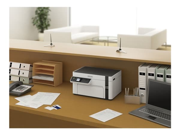 Epson EcoTank ET-M2120 - Multifunksjonsskriver - S/H - ink-jet - A4/Legal (medie) - opp til 15 spm (trykking) - 150 ark - USB, Wi-Fi - hvit