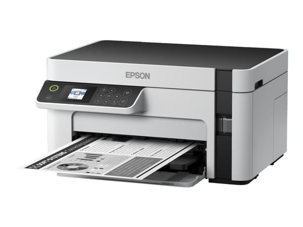 Epson EcoTank ET-M2120 - Multifunksjonsskriver - S/H - ink-jet - A4/Legal (medie) - opp til 15 spm (trykking) - 150 ark - USB, Wi-Fi - hvit Sort, Hvit