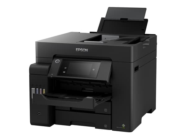 Epson EcoTank ET-5850 - Multifunktionsskrivare - färg - bläckstråle - A4 (210 x 297 mm) (original) - A4 (media) - upp till 25 sidor/minut (utskrift) Svart