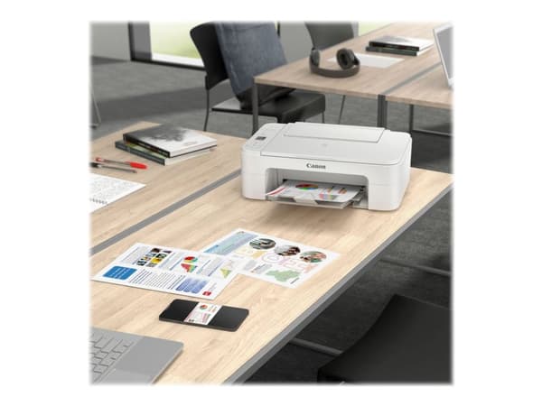 Canon PIXMA TS3351 - Multifunksjonsskriver - farge - ink-jet - 216 x 297 mm (original) - A4/Legal (medie) - opp til 7.7 ipm (trykking) - 60 ark - USB Hvit