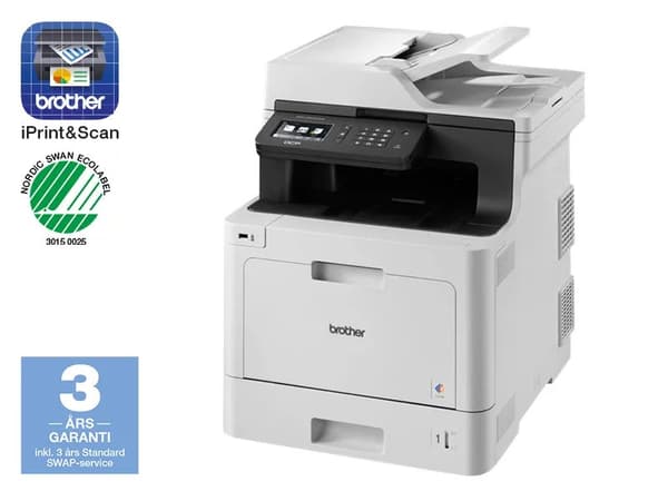 Brother DCP-L8410CDW - Multifunksjonsskriver - farge - laser - A4/Legal (medie) - opp til 31 spm (trykking) - 300 ark - USB 2.0, Gigabit LAN, Wi-Fi(n