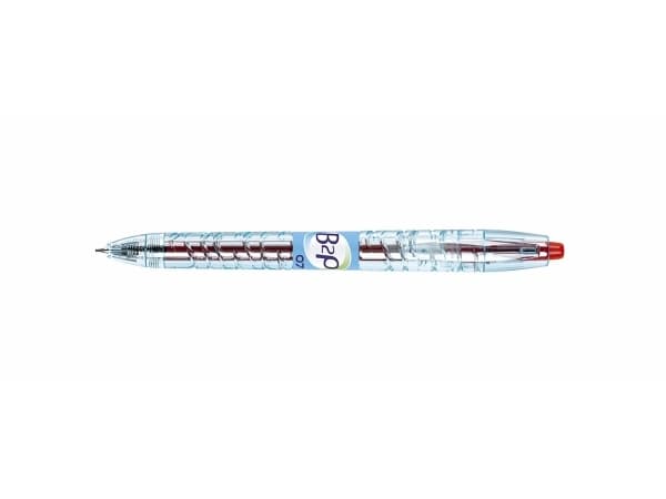 Pilot B2P Gel, Fastklämbar och indragbar penna, Ljusblå, Röd, Transparent, Röd, 0,7 mm, 0,39 mm, Medium