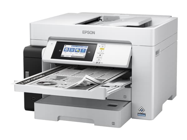 Epson EcoTank Pro ET-M16680 - Multifunksjonsskriver - S/H - ink-jet - A3 (medie) - opp til 25 spm (trykking) - 550 ark - USB 2.0, LAN, Wi-Fi(ac), USB Sort, Grå