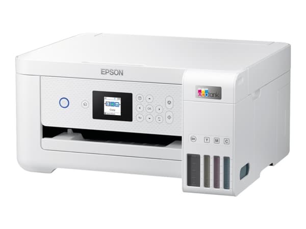 Epson L4266 - Multifunksjonsskriver - farge - ink-jet - påfyllbar - A4/Legal (medie) - opp til 10.5 spm (trykking) - 100 ark - USB, Wi-Fi - hvit Hvit