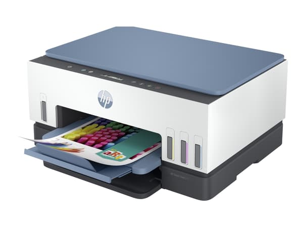 HP Smart Tank 675 All-in-One - Monitoimitulostin - väri - mustesuihku - uudelleentäytettävä - Letter A (216 x 279 mm)/A4 (210 x 297 mm) (alkuperäinen Sininen, Harmaa, Valkoinen