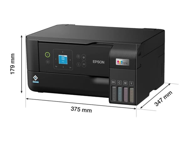 Epson EcoTank ET-2830 - Multifunksjonsskriver - farge - ink-jet - ITS - A4 (medie) - opp til 15 spm (trykking) - 100 ark - USB, Wi-Fi - svart