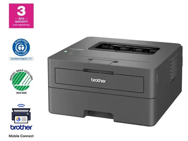 Brother HL-L2445DW - Skrivare - svartvit - Duplex - laser - A4/Legal - 1200 x 1200 dpi - upp till 32 sidor/minut - kapacitet: 250 ark - USB 2.0, LAN,