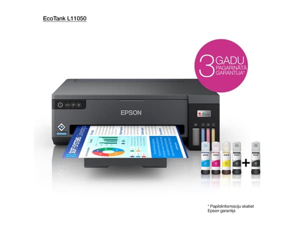 Epson EcoTank L11050 - Skrivare - färg - bläckstråle - ITS - A3 - 4800 x 1200 dpi - upp till 15 sidor/minut (mono)/upp till 8 sidor/minut (färg) - ka
