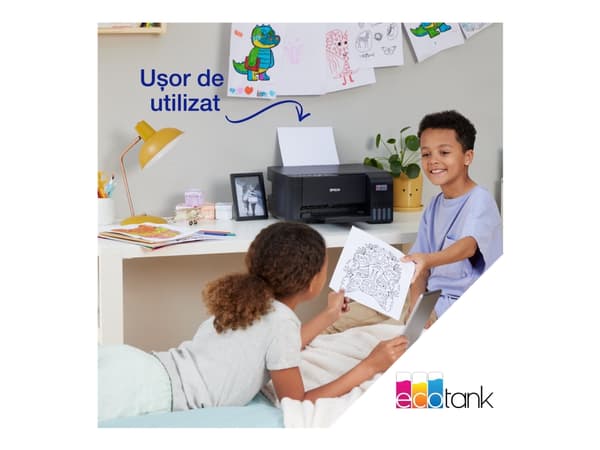 Epson EcoTank L3271 - Multifunksjonsskriver - farge - ink-jet - ITS - A4/Legal (medie) - opp til 10 spm (trykking) - 100 ark - USB, Wi-Fi - svart Sort