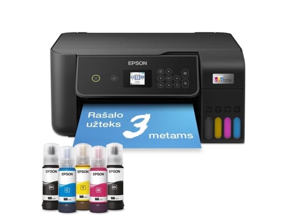Epson EcoTank L3280, Bläckstråleskrivare, Färgutskrift, 5760 x 1440 DPI, A4, Direktutskrift, Svart