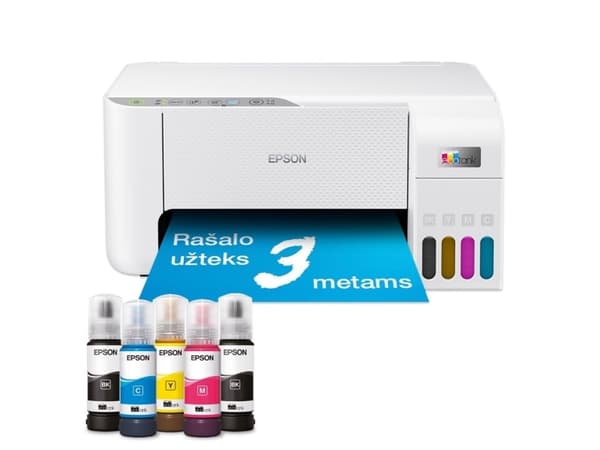 Epson EcoTank L3276, Blekkdyse, Fargeutskrift, 5760 x 1440 DPI, A4, Direkte utskrift, Hvit
