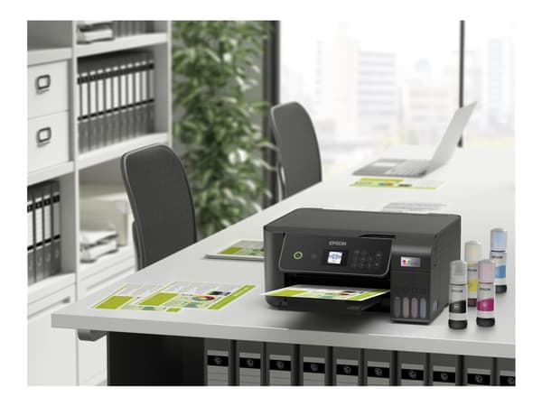 Epson EcoTank ET-2871 - Multifunksjonsskriver - farge - ink-jet - ITS - A4 (medie) - opp til 10 spm (trykking) - 100 ark - Wi-Fi, USB - svart Sort