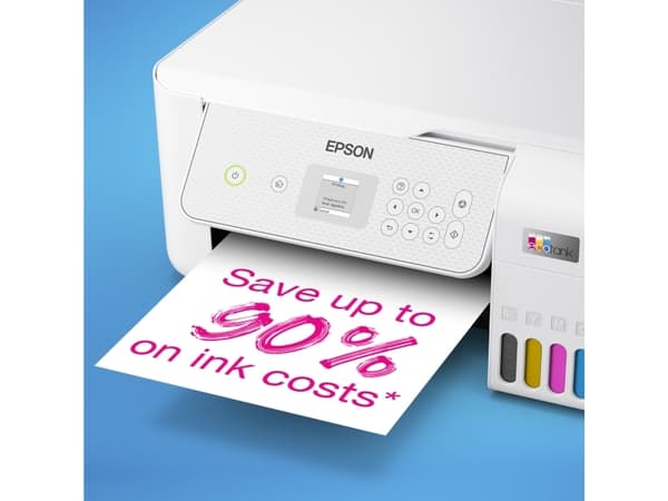 Epson EcoTank L3286, Blekkdyse, Fargeutskrift, 5760 x 1440 DPI, A4, Direkte utskrift, Hvit