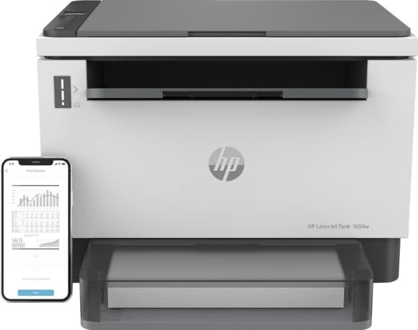 HP LaserJet Tank MFP 1604w -monitoimitulostin, Mustavalkoinen, Tulostin varten Yritys, Tulosta, kopioi, skann, skannaus sähköpostiin; skannaus PDF-ti