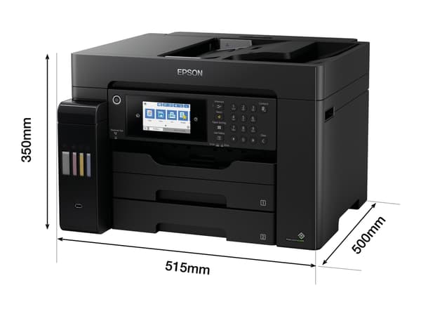 Epson EcoTank ET-16655 - Multifunksjonsskriver - farge - ink-jet - ITS - A3 (medie) - opp til 25 spm (trykking) - 550 ark - 33.6 kbps - USB, LAN, Wi- Sort