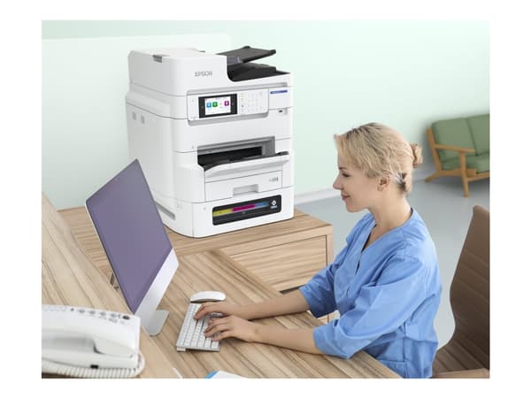 Epson WorkForce Pro EM-C8101RDWF - - färg - bläckstråle - upp till 22 sidor/minut (kopiering) - 33.6 Kbps - USB 2.0, Gigabit LAN, Wi-Fi(ac)
