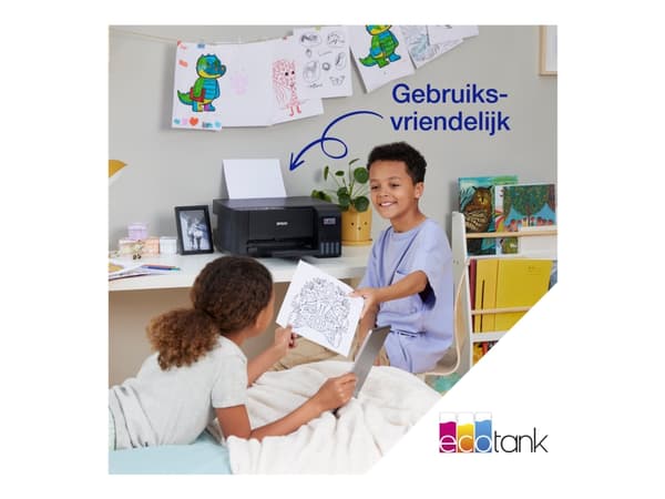 Epson EcoTank ET-2861 - Multifunktionsskrivare - färg - bläckstråle - ITS - A4 (media) - upp till 10 sidor/minut (utskrift) - 100 ark - Wi-Fi, USB -