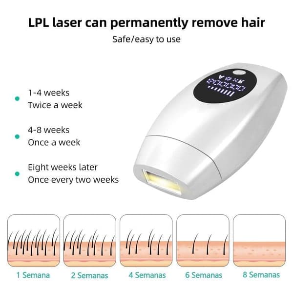 IPL Laser Epilator - Fjerner hår på kropp og ansikt med LCD-skjerm