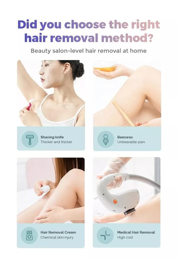 Crystal Hair Eraser NY - Smärtfri hårborttagning epilator LILA