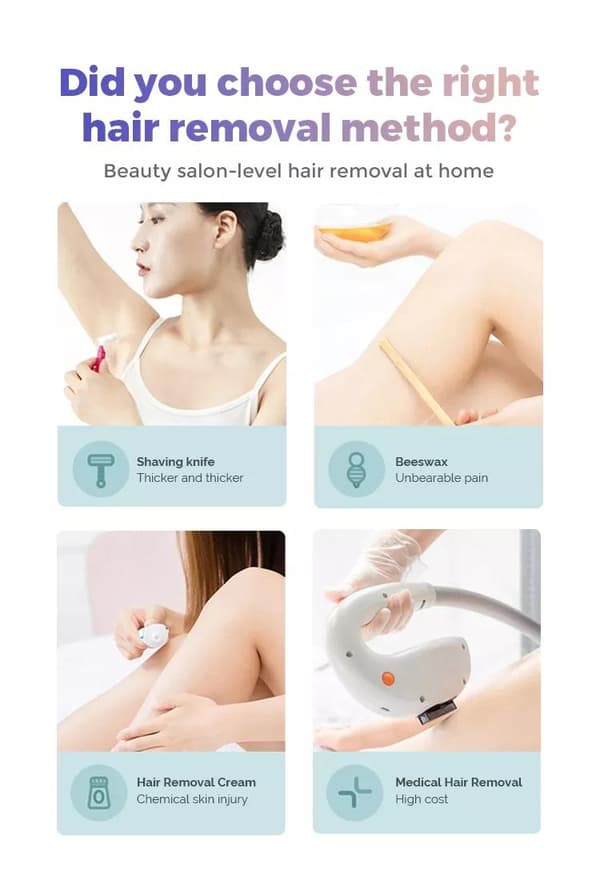 Crystal Hair Eraser - Smärtfri hårborttagning epilator LILA
