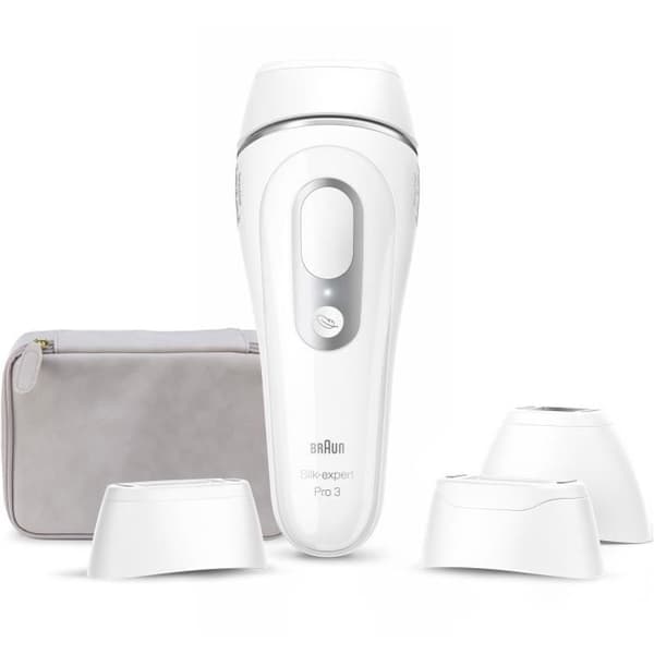 Epilator med pulserande ljus - BRAUN - Silk expert Pro 3 - Hemmaepilering - Fodral - 3 tillbehör - PL3230