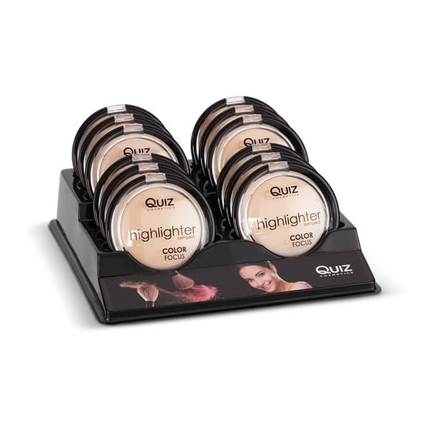 Highlighter kompakt - 4 farger - Quiz Cosmetics