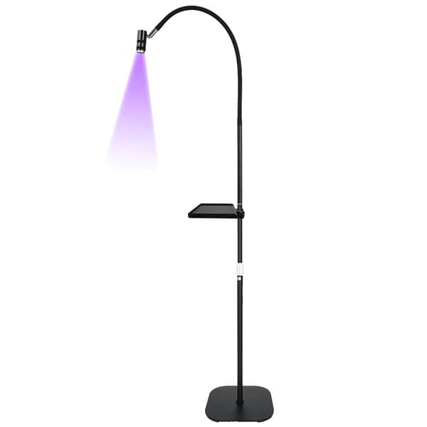 UV Lash Light, Justerbar Wattage, Fleksibel Gåsehalshals,Sort farve, EU-stik EU Plug
