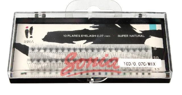 Tufts IBRA eyelashes SUPER NATURAL 0.07 C-MIX (8.10 and 12 mm) 1op.