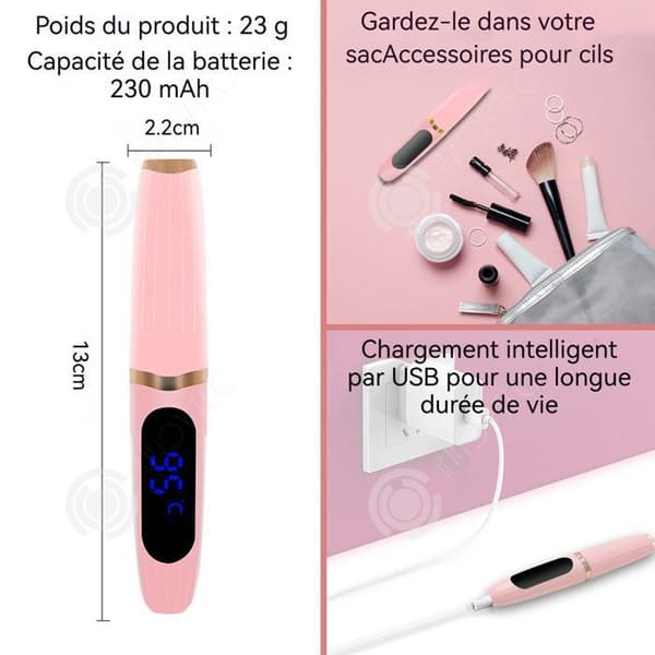 INN Värmeböjd ögonfransböjare 230mah elektrisk ögonfransböjare långvarigt fäste dubbelansiktad kam naturlig böjning 360 grader
