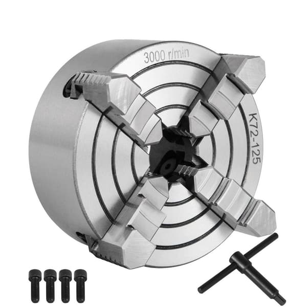 125mm självcentrerande oberoende 4-käft svarvchuck,hög precision,vändbara käftar
