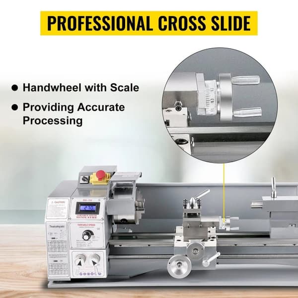 220 mm x 600 mm 750W minimetallsvarv med variabel hastighet, lätt att använda