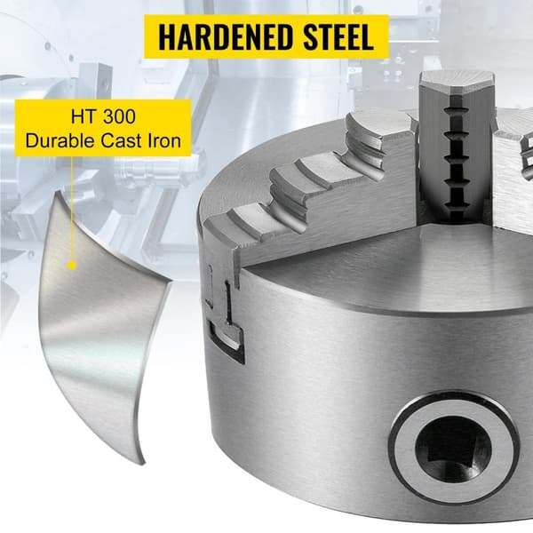 200mm 3-käftar svarvchuck, högkvalitativt material, självcentrerad, hög precision, stort spännområde, hög anpassningsförmåga, bred applikation