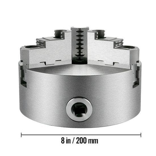 200mm 3-käftar svarvchuck, högkvalitativt material, självcentrerad, hög precision, stort spännområde, hög anpassningsförmåga, bred applikation