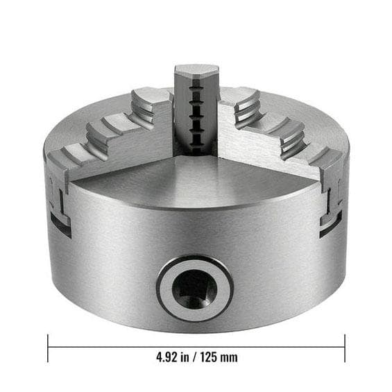 125mm 3-käftar svarvchuck, högkvalitativt material, självcentrerad, hög precision, stort spännområde, hög anpassningsförmåga, bred applikation