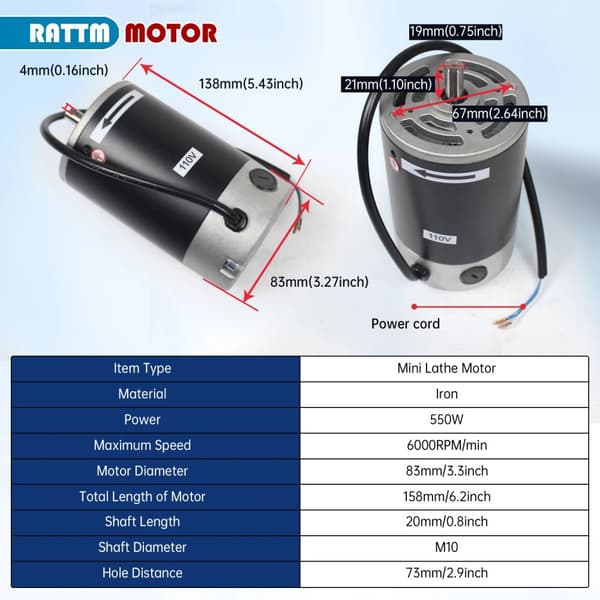 Pieni sorvi moottori, 550W teho, 6000RPM nopeus,220V, 550W CJ 0618