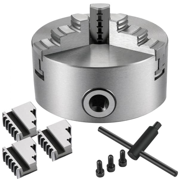 100 mm 3-käfts självcentrerande svarvchuck för slipning, fräsning, svarvning, lätt att installera och lätt att använda