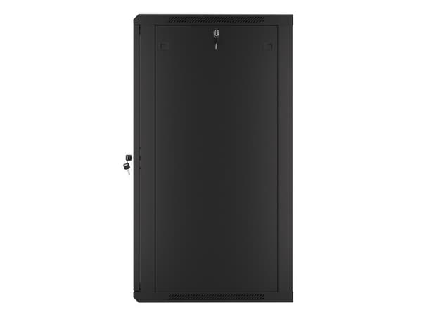 Lanberg wall-mounted installation rack cabinet 19'' 22U 600x600mm black (glass door)