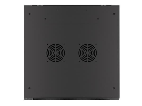 Lanberg wall-mounted installation rack cabinet 19'' 22U 600x600mm black (glass door)