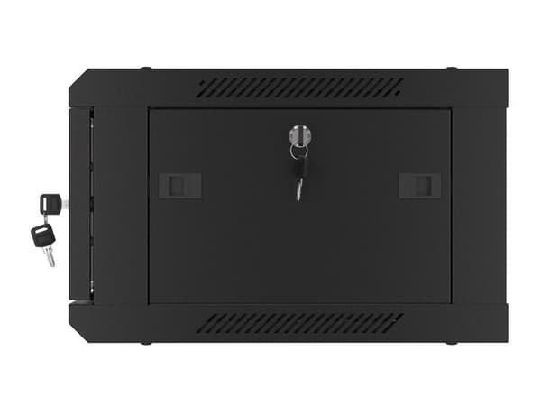 Lanberg 19'' wall-mounted installation cabinet 4U 600x450mm black (glass door)