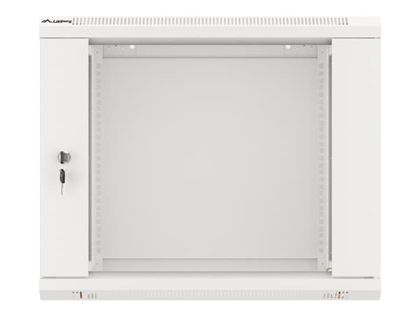 Lanberg wall-mounted installation rack cabinet 19'' 9U 600x450mm gray (glass door)