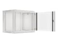 Miniatyrbillede 2 af 11: Lanberg wall-mounted installation rack cabinet 19'' 9U 600x450mm gray (glass door)