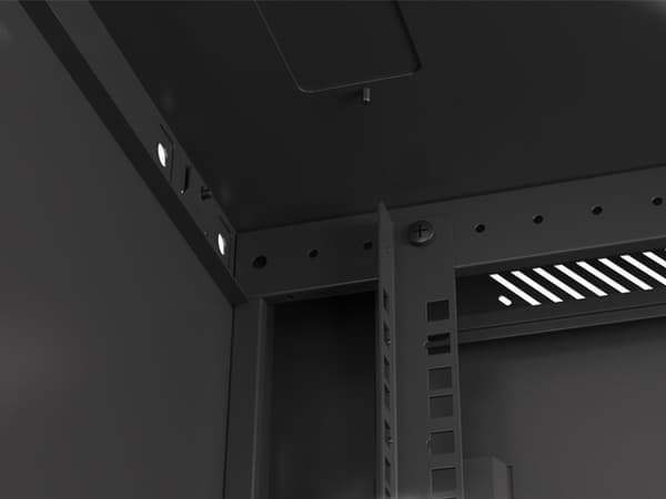 Lanberg wall-mounted installation rack cabinet 19'' 6U 600x600mm black (glass door)